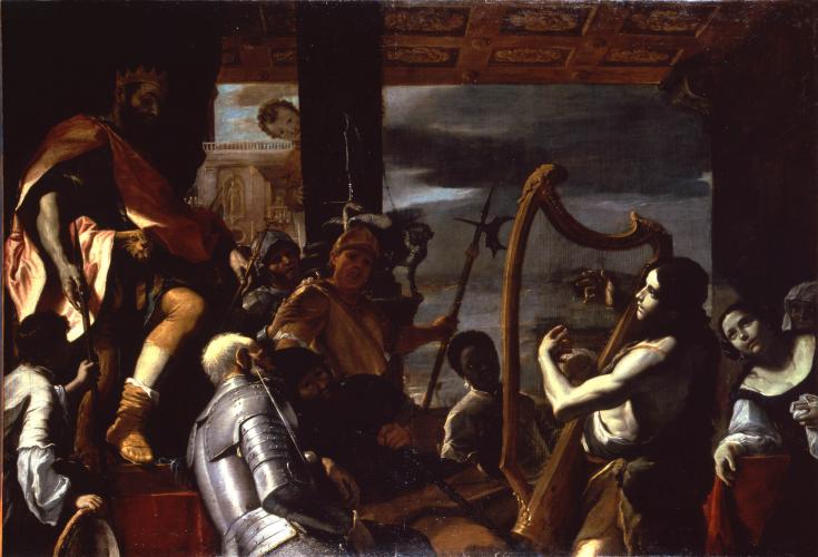 David playing the Harp before King Saul