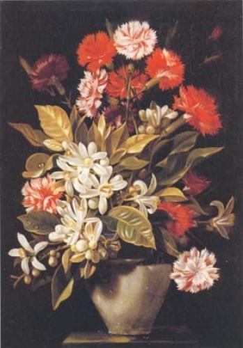 Still Life with carnations and orange blossom