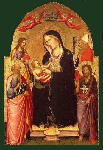 Madonna and Child with St. John the Evangelist,St. John the Baptist, St.James Major and a Bishop Saint
